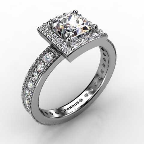 18k White Gold Engagement Ring 0.908ct - 0200857-18kw